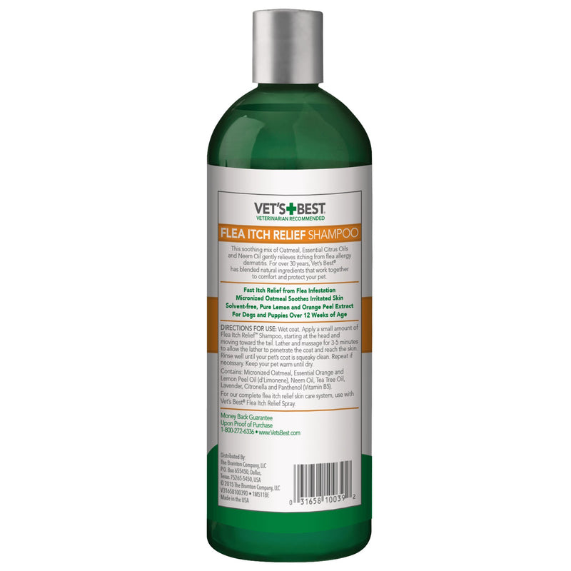 Vet's Best Flea Itch Relief Dog Shampoo | Flea Bite Relief for Dogs | Relieves Irritation and Itching from Flea Infestations - 470ml - PawsPlanet Australia