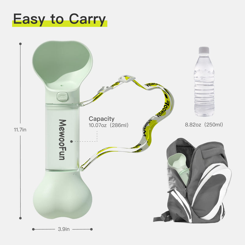 Portable Dog Water Bottle,Leak Proof Dog Travel Water Bottle with Poop Bag Dispenser Perfect for Walking,Hiking,On The Go Car Rides Pets Drinking Green - PawsPlanet Australia