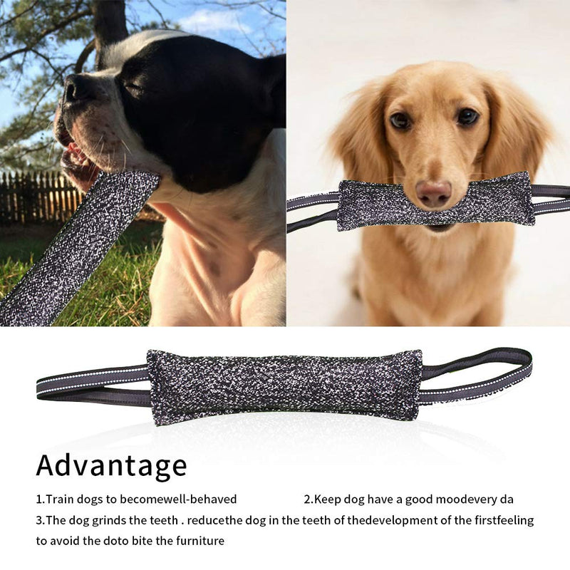 YANGWX Dog Tug Toy, Durable Dog Bite Pull Toys Best for Tug of War, Training Interactive Toys for Small to Medium Dogs, with 2 Strong Handles(Black) - PawsPlanet Australia