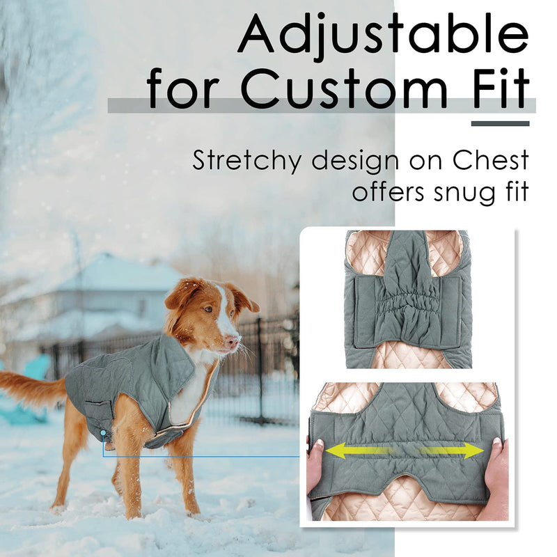 ThinkPet Dog Cold Weather Coats - Cozy Waterproof Windproof Reversible Winter Dog Jacket, Thick Padded Warm Coat Reflective Vest Clothes for Puppy Small Medium Large Dogs XS(Back 11", Chest 15-17", Neck 15") Green - PawsPlanet Australia