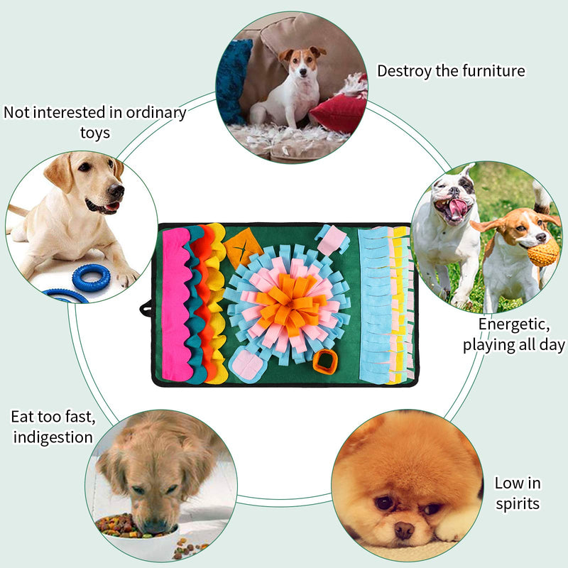 BLOOMWIN Snuffle Mat for Dogs Pet Feeding Mat Training Mats Encourages Natural Foraging Skills Green - PawsPlanet Australia