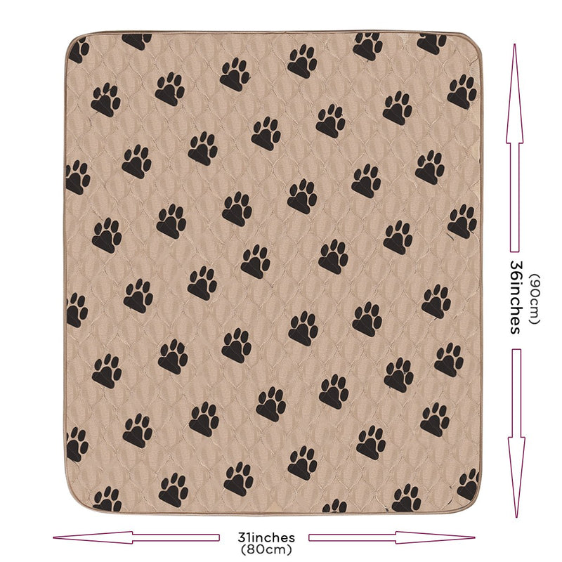 PUPOUSE Washable Puppy Training Pad - 2 Pack (80 x 90 cm) Dog Pads Reusable Dog Pet Pee Mats Super Absorbing Waterproof Pet Training and Travel Pads Extra Large (Brown) Brown - PawsPlanet Australia