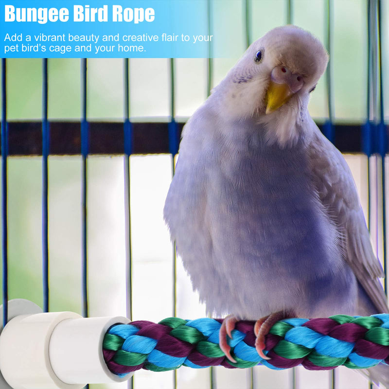 Bird Perch Rope Bungee Bird Toy Rope Bird Cotton Rope Colorful Bird Rope Relaxing Balancing Coordinating Agility Bird Rope for Small Parakeets Cockatiels, Conures, Macaws, Lovebirds, Finches, 30 cm - PawsPlanet Australia