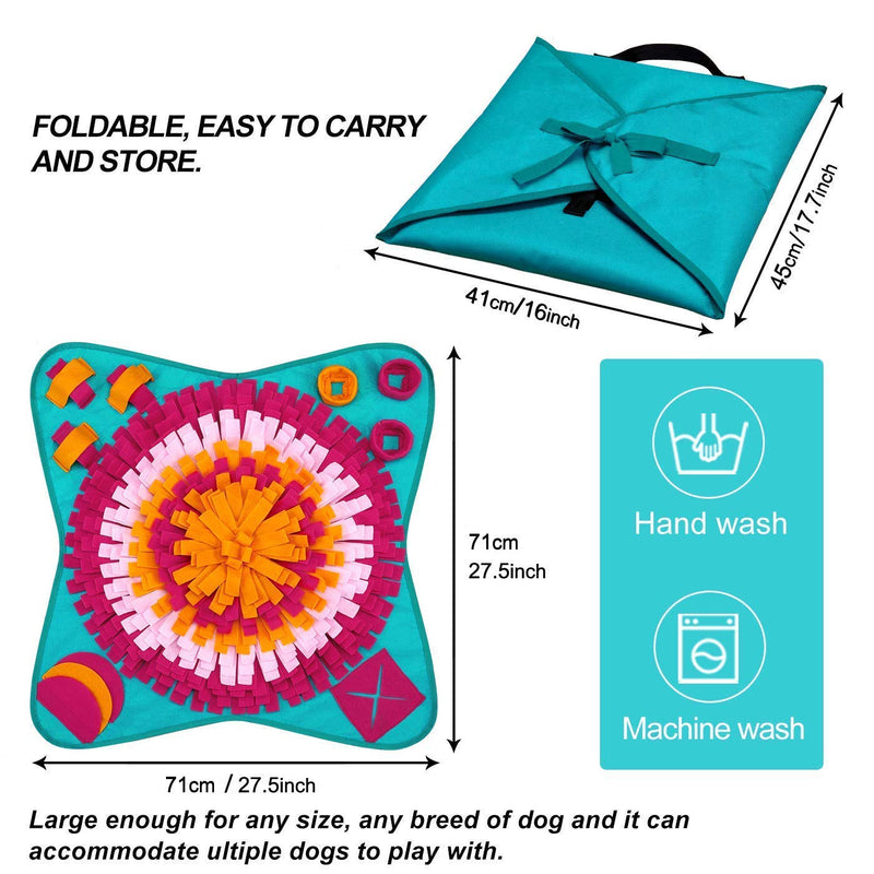 LIVACASA Snuffle Mat Foldable for Large Dogs Washable Pet Feeding Nosework Treats Mat Puzzle Training Toy For Dogs Large Medium Puppies Sniffing Games Slow Feeding Bowl for Cats Pink One Size - PawsPlanet Australia