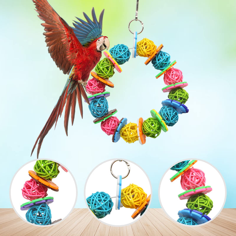 12-Pack Bird Parrot Toys, MQFORU Parrot Ladder Hanging Bell Swing Cage Toys- Budgie, for Budgerigar, Parakeet, Conure, Finches, Cockatiel, African Grey Parrot - PawsPlanet Australia