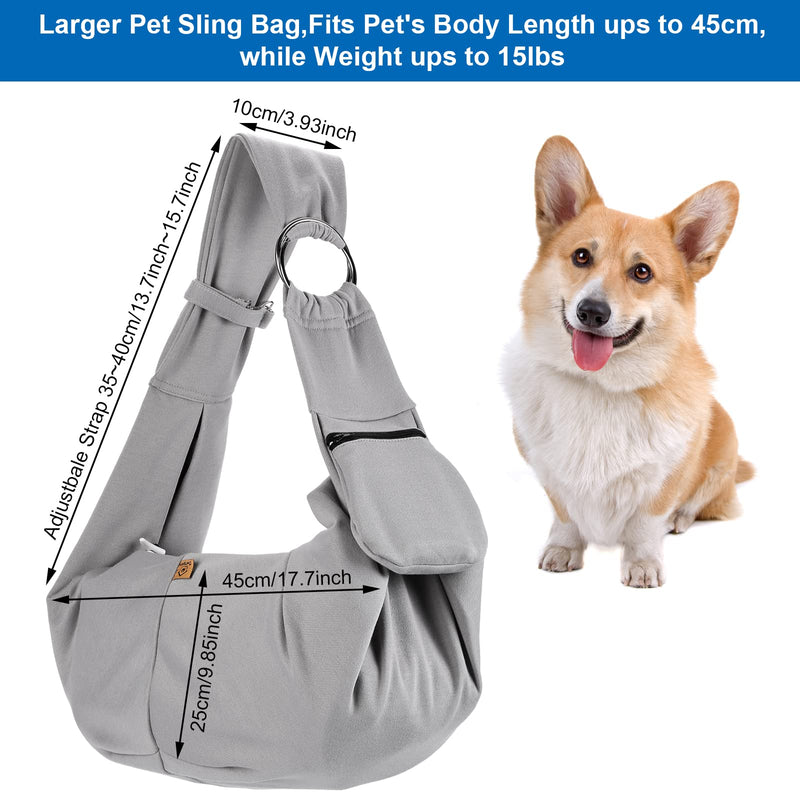 OWNPETS Pet Sling Carrier, Hands Free Reversible Pet Papoose Bag, Fit 8~15lb Cats&Dogs, Comfortable, Adjustable, Perfect for Daily Walk, Outdoor Activity and Weekend Adventure - PawsPlanet Australia