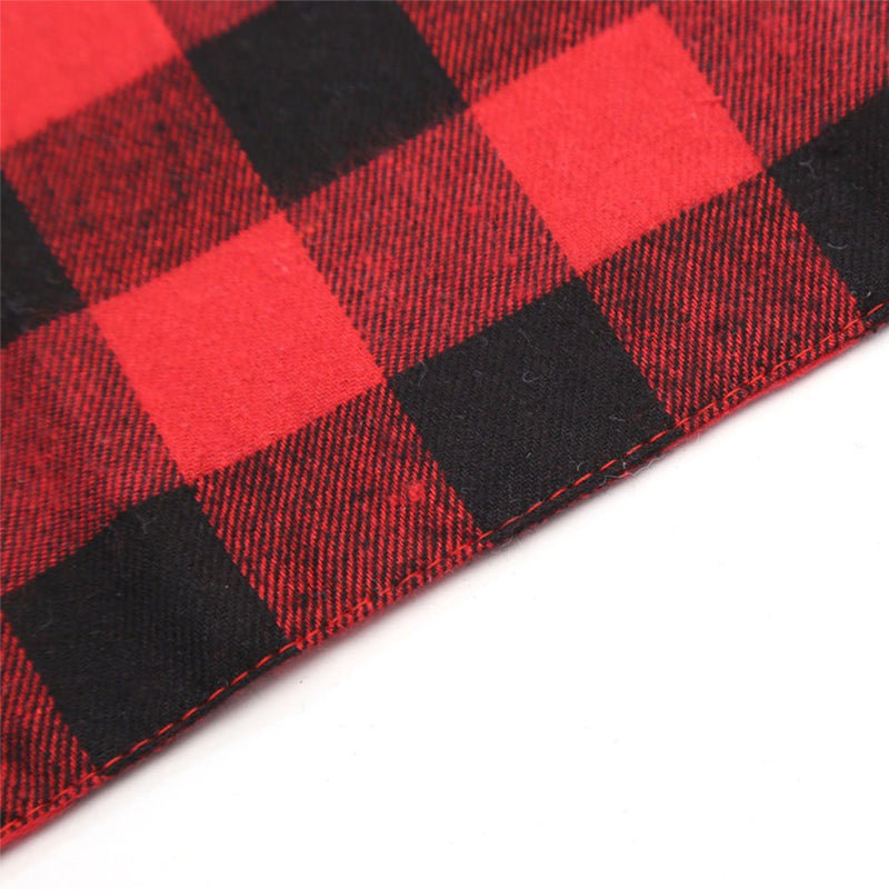 [Australia] - NACOCO Dog Bandana Bibs Pet Plaid Scarf Triangle Head Scarfs Accessories Neckerchief for Small and Medium Dog 1 Pack Red 