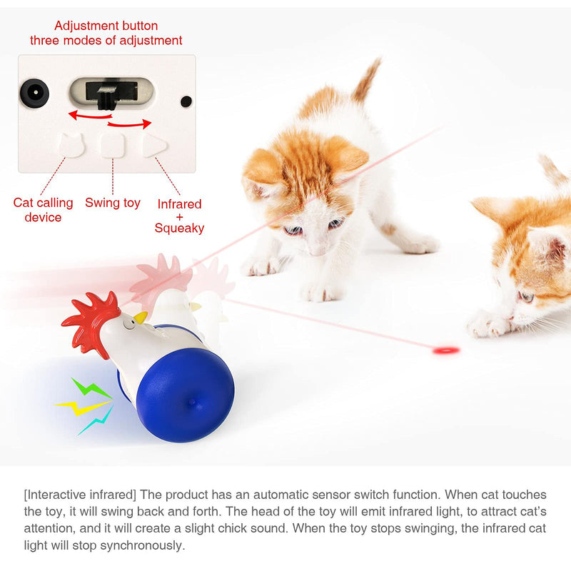 Cat Laser Toy Automatic Interactive Laser Cat Toy Food Dispensing Turntable pet Toy Multifunctional Fun Track Ball Click to select Blue-Cat Laser Toy - PawsPlanet Australia