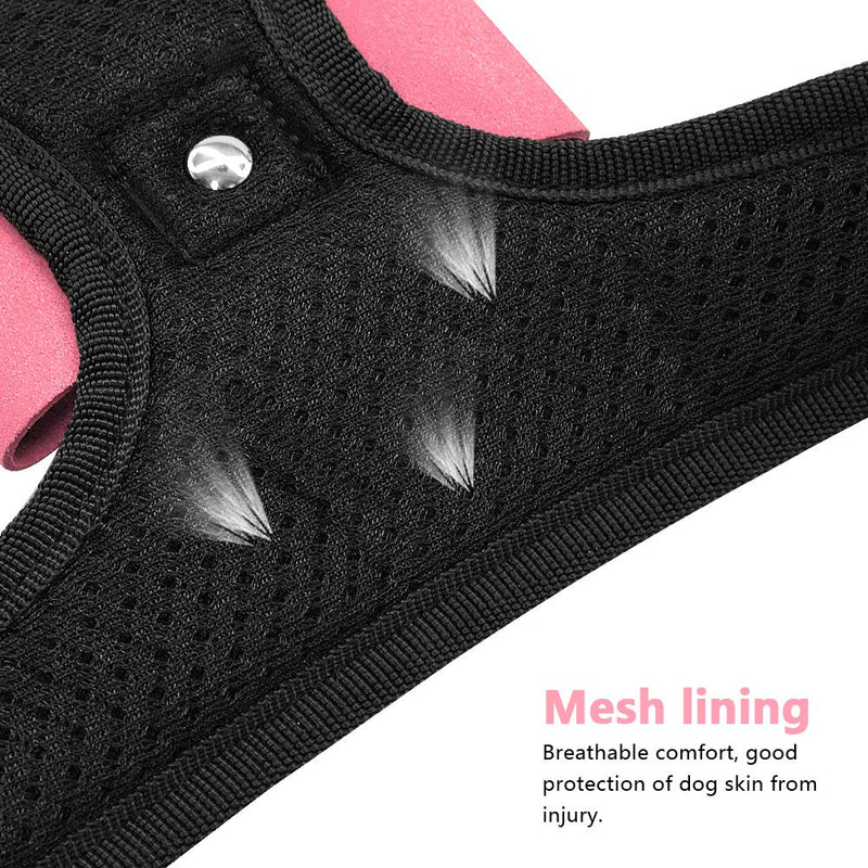 [Australia] - Beirui Rhinestone Dog Harness - No Pull Reflective Bling Nylon Dog Vest with Sparkly Bow Tie for Small Medium Large Dogs Walking Party Wedding,Black,Pink,S,M,L S:Neck 11.5",Chest 13" Pink 