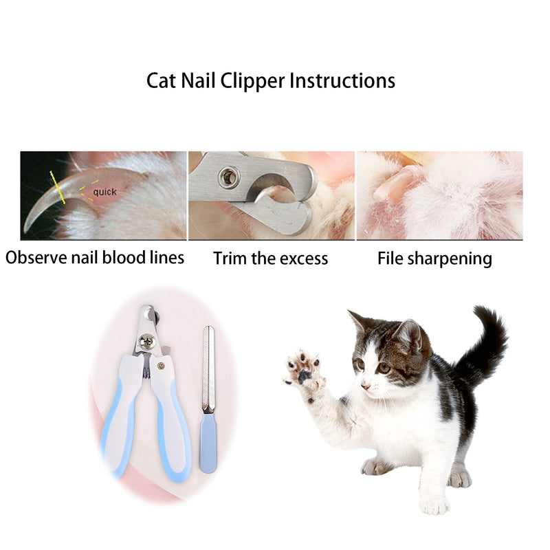 HAIBOYIBO Cat Nail Clipper with Safety Guard,Pet Nail Clipper , Nail Grooming Tool for for Cats, Dogs ,Free Nail File and Comb - PawsPlanet Australia