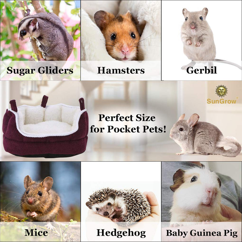 [Australia] - SunGrow Cuddle Cup for Small Animals, Removable Cushion, Soft and Comfy Fleece Lined Cotton Bedding, for a Cozy, Comfortable Sleep, Plush Habitat Nest for Gerbils, Newborn Guinea Pigs and Hamsters 