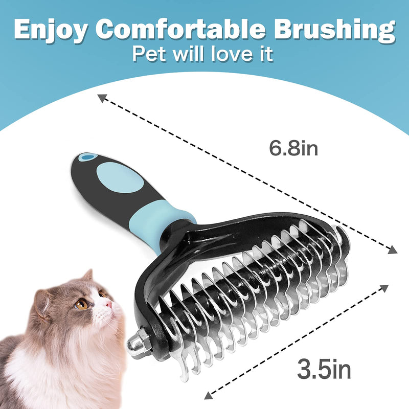 LUKACY Dog Brushes for Grooming, Cat Brush for Shedding and Grooming, Deshedding Brush Comb Remover Undercoat Rake Dematting Tool for Pet Small Large Long Hair Poodles 2 Grey L - PawsPlanet Australia