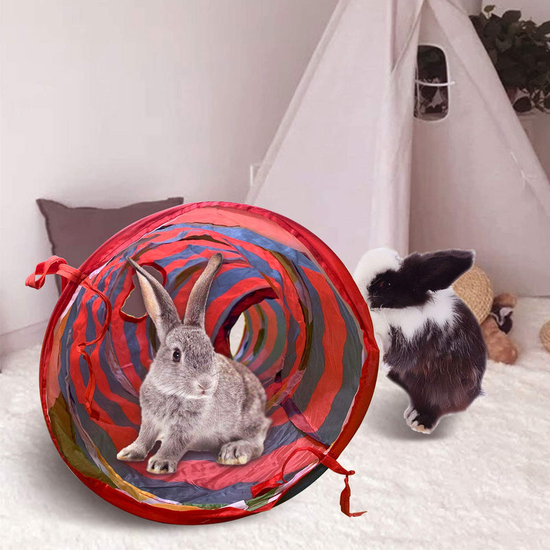 Tfwadmx Bunny Tunnel, Rabbit Tunnels and Tubes, 3 Pack of Grass Balls - Collapsible Hideaway Small Animal Activity Tunnel Toys for Chinchillas Ferrets Guinea Pigs Gerbils Hamsters Rats Grey - PawsPlanet Australia