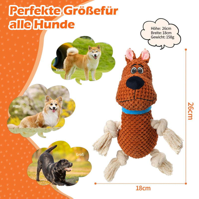 Petcronies Dog Toy Large Dogs, Tug of War Cuddly Toys for Dogs, Interactive Dog Toy Squeaky, Relieves Boredom Plush Chew Toy for Puppies Small Medium Dogs (Brown) Brown - PawsPlanet Australia