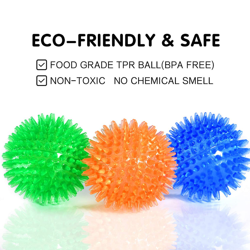 SHARLOVY Squeaky Balls for Dogs Small, Fetch Balls for Dogs Rubber 6 Pack Bright Colors TPR Puppy Toys Dog Toy Balls Dog Squeaky Toys Spike Ball Dog Chew Toys for Small set of 3 multi - PawsPlanet Australia