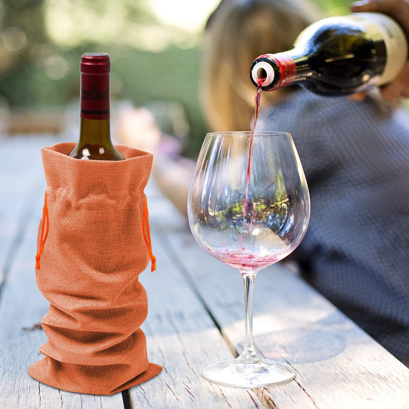 Burlap Wine Bags Wine Gift Bags,15 Pieces Wine Bottle Bags with Drawstrings,Reusable Wine Bottle Covers for Christmas Decorations Christmas Sweater Party Decorations - PawsPlanet Australia