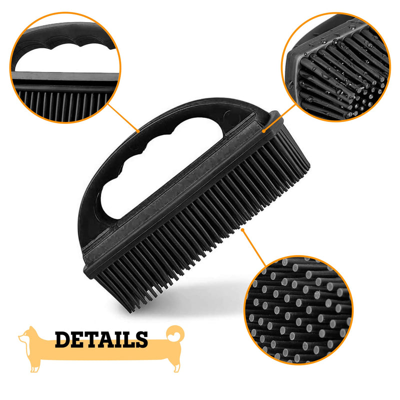 vitazoo clothes brush for removing animal hair - carpet brush, car brush, upholstery brush for animal hair removal - soft textile brush for cats and dog hair - black 1x - PawsPlanet Australia