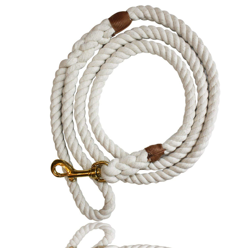 [Australia] - Cotton Rope Dog Leash- Dog Rope Leash- Dog Leashes for Medium Dogs Large Dogs- Dog Training Leash- Heavy Duty Dog Leash- Leash for Medium Dogs Big Dogs- Dog Lead- 5 feet- Durable and Comfortable! White 