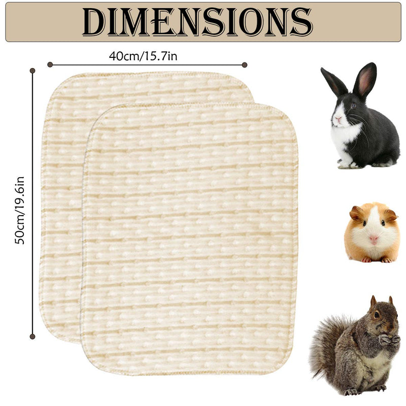 [Australia] - GABraden 2 Pack Guinea Pig Liner, Guinea Pig Bedding Bunny mat, Water-Absorbent and Strong Waterproof Small Animal Diapers（19.6 in15.7 in） 