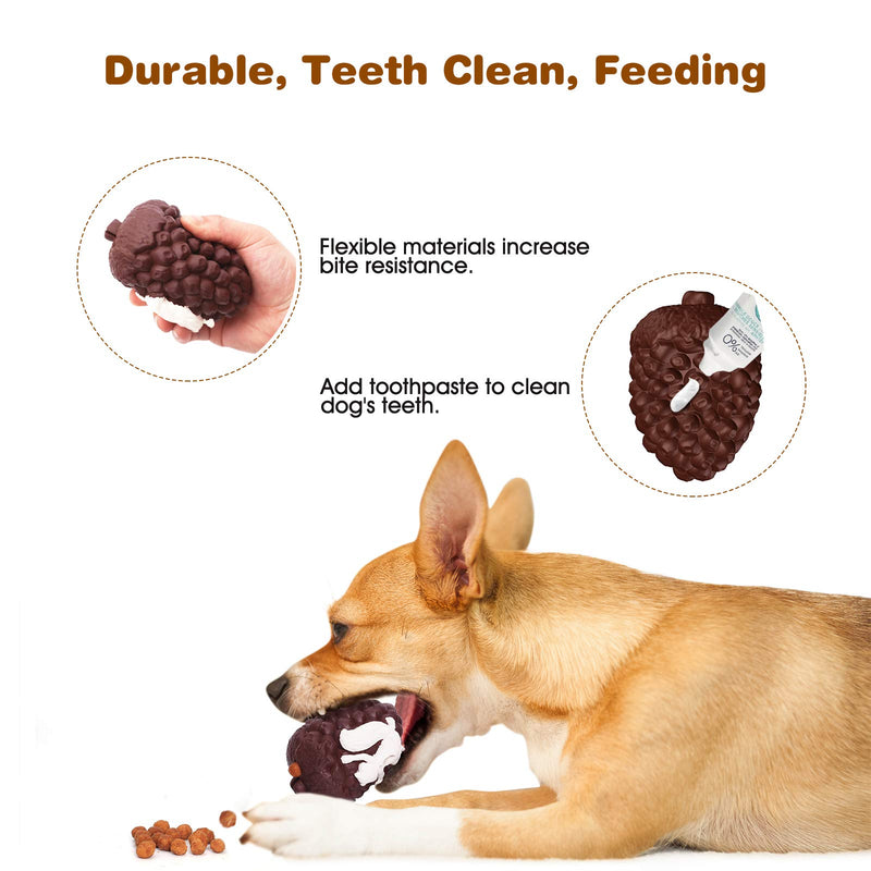 2021 New Dog Toys for Aggressive Chewers Large Breed, Lifetime Replacement Indestructible Dog Toys 100% Natural Rubber Tough Durable Interactive Dog Toys for Large Medium Small Dogs (Pinecone-Brown) Pinecone-Brown - PawsPlanet Australia