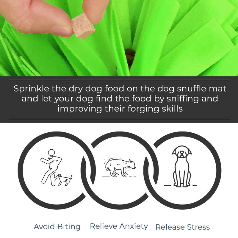 Homacia Snuffle Mat for Dogs - Feeding Mat with Pet Puzzle - Boredom Release Puzzle Toys – Dog Puzzle Toy - Helps Natural Foraging Nose Work Skills - Machine Washable & Durable (Round) Round - PawsPlanet Australia