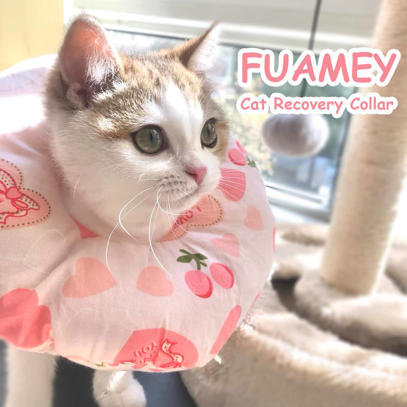 FUAMEY Cat Recovery Collar,Adjustable Cat Neck Cone Prevent Licking Wound Healing Protective Collar Kittens Pillow,Protective Soft E Collar After Surgery Pet Elizabethan Collar for Cat and Puppy Pink pink-m - PawsPlanet Australia