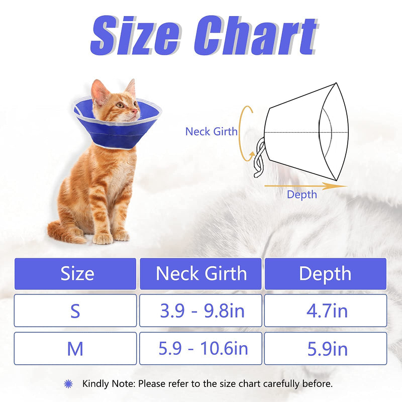 Cat Cone Soft Cat Recovery Collar for Cat's Head Wound Healing Nonwoven Protective Pet Cone After Surgery Elizabethan Collars for Kitten and Small Dogs S (Neck:3.9 - 9.8 in) - PawsPlanet Australia