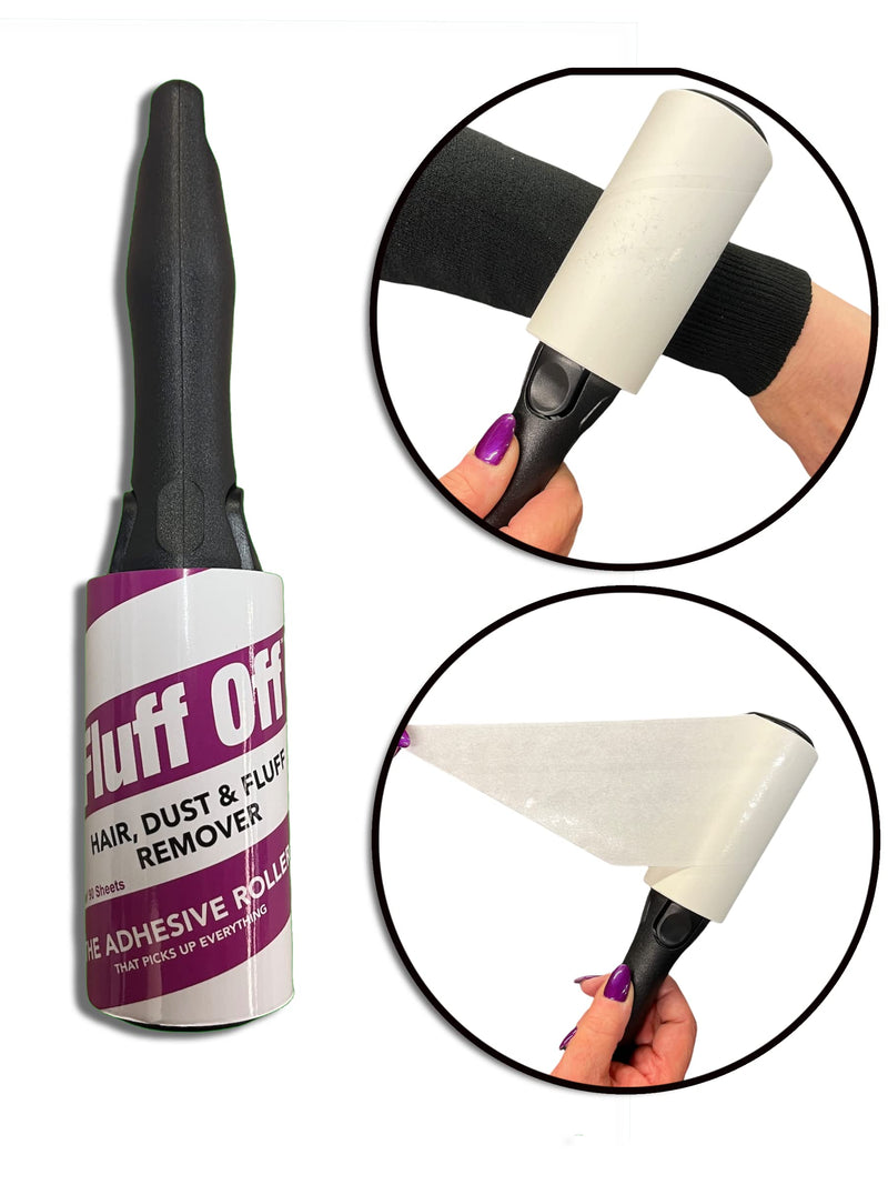 Fluff Off Lint Roller & Refill Set 2 Handles & 6 x 90 Sheet Refills. Removes Pet Hair, Fluff & Dust from Clothes, Upholstery and Carpet - 540 Total Sheets - PawsPlanet Australia