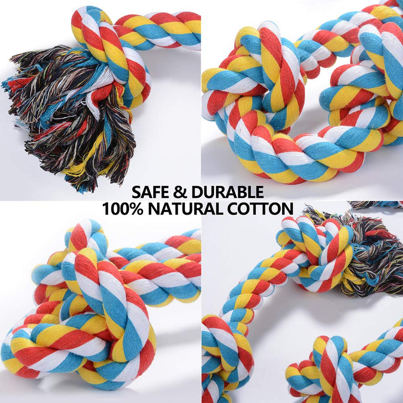 XXL Large Dog Chew Ropes (34inch) Toys for Aggressive Chewers,5 Knots Indestructible Cotton Rope for Large Breed,Heavy Duty Dental Dog Rope Toys for Medium Dogs,Tough Dog Toys for Tug Of War Set of 2 XXL - PawsPlanet Australia