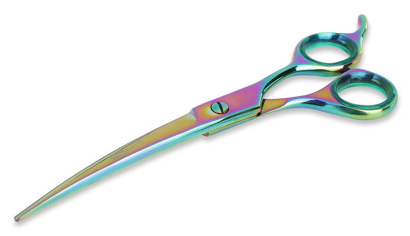 [Australia] - Sharf Gold Touch Pet Grooming Shears, 7.5 Inch Rainbow Curved Shears, 440c Stainless Steel Japanese Shears, Pet Grooming Curved Scissors & Dog Shears … 