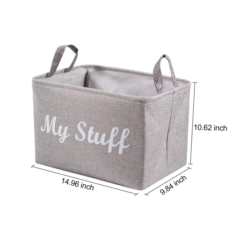 CHARMDI Storage Basket, Fabric Storage Boxes with Carry Handles, Large Storage Bins Organizers for Toys, Clothes, Closet, Bedroom, Kids, 2 Pack, Grey - PawsPlanet Australia