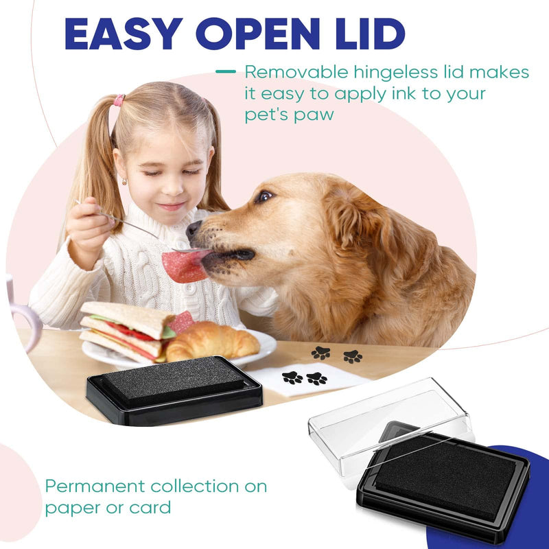 Cat and Dog Pet Paw Print Kit No Mess Safe Paw Print Ink Pad for Puppy Animal Memorial Gifts Pet Friendly, Black Ink - PawsPlanet Australia
