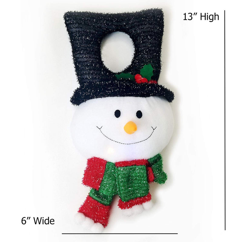 THE NIFTY NOOK LED Light UP Snowman Door Hanger Holiday Christmas Decoration with Timer (Snowman) - PawsPlanet Australia