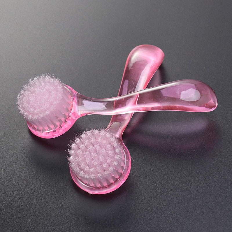 POPETPOP 2PCS Small Animals Bathing Brush, Round Head Cleaning Bath Brush with Lid, Artifact Super Soft Handmade Cleansing Brush, Washing Face Grooming Brush for Small Pets - Pink - PawsPlanet Australia