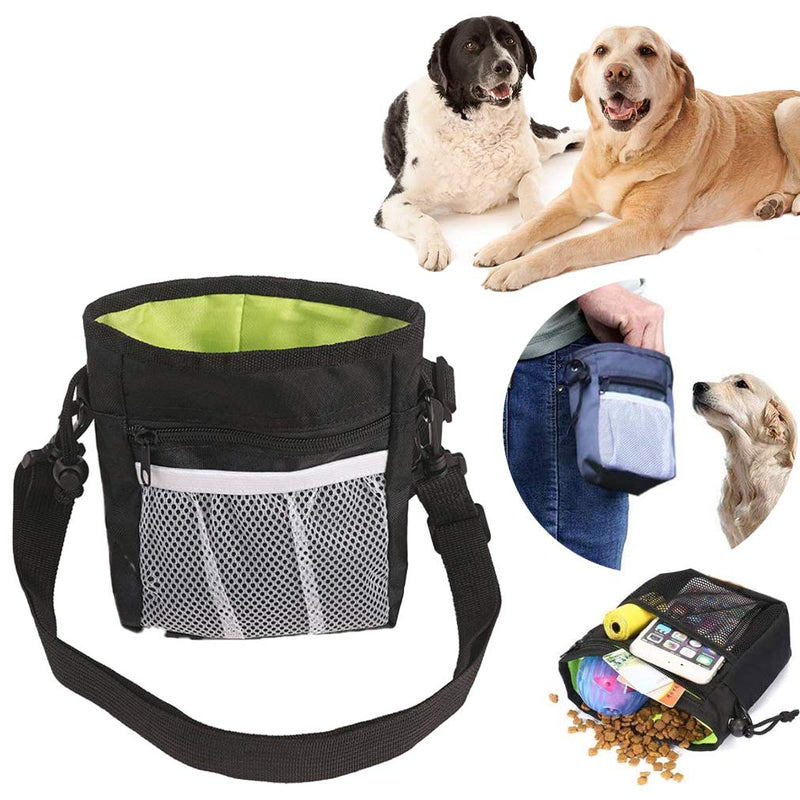 [Australia] - Dog Treat Pouch Bag Puppy Dog Training Snack Bag Built-in Poop Bag Dispenser with Adjustable Waist Belt Pouch and Shoulder Strap 3 Ways to Wear Hand-Free for Dog Walking Training 