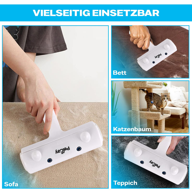 PetCay New Pet Hair Remover Cat Hair Remover for Dog Hair & Cat Hair + 3 Lint Roller & Cleaning Brush - Lint Brush Animal Hair Removal from Sofa, Clothes & Car - PawsPlanet Australia
