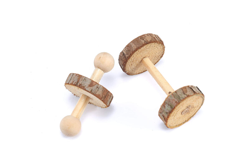 Hamster toys,Pet Tooth Nursing Molar Pine Unicycle Bark Watermelon Balls Bell Roller Dumbbells Chew Toys Organic Natural Apple Wood Wooden for Parrot Birds Rabbit Cat Dog Gerbil Guinea Pig Chinchilla - PawsPlanet Australia