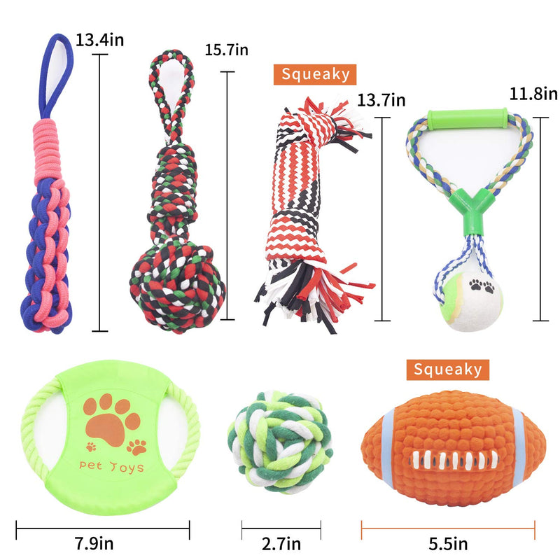 7 Pack Dog Rope Toys Aggressive Chewers,GOGO HUANG Fun Chew Toys for Small and Medium Dogs Puppy Toys Training Playing Teething Cleaning - PawsPlanet Australia