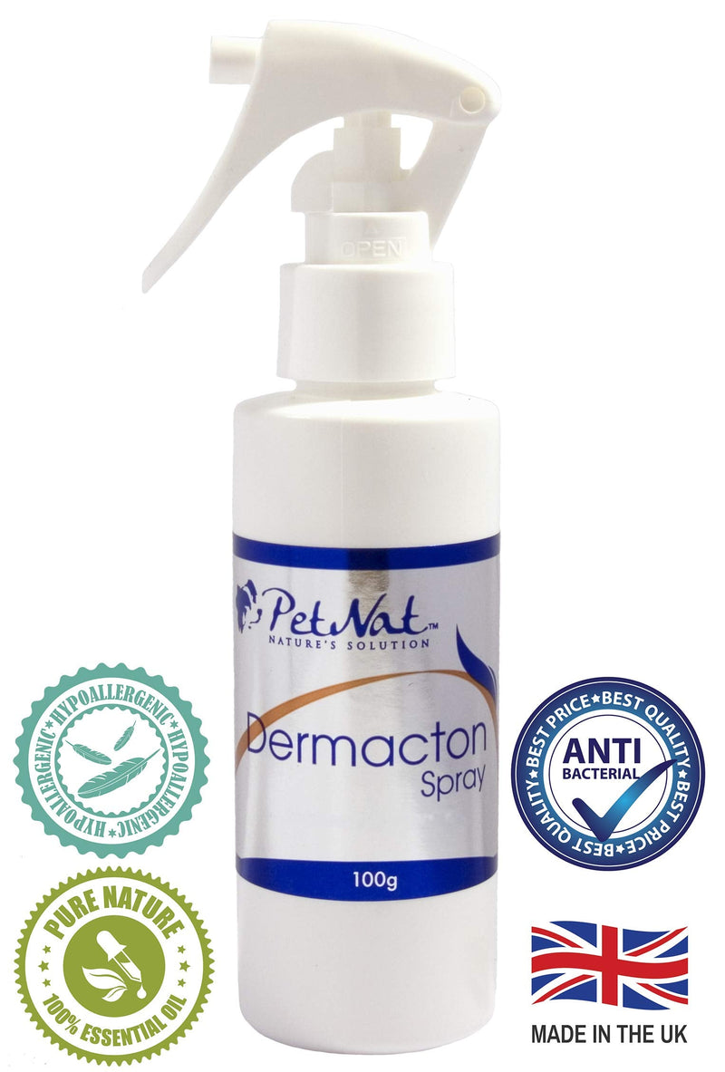 Petnat Dermacton Spray for ITCHY Dogs - Professionally recommended for itching & hair loss. Stops itching and scratching, soothes skin & promotes hair regrowth naturally - PawsPlanet Australia