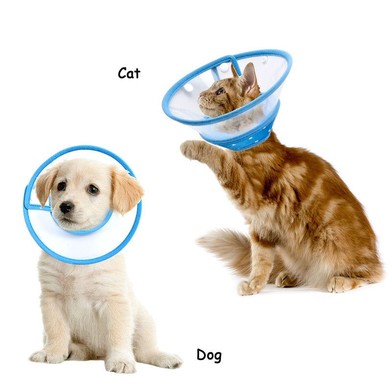 Neck Brace for Pets Protective Collar Cone Collars Soft Cat Protective Collar Neck Brace Anti Bite Cat Recovery Collar Adjustable Plastic for Puppies Small Dogs Kittens, 1-2kg Blue - PawsPlanet Australia