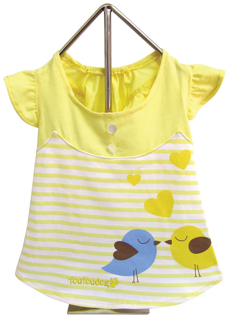 FouFou Dog Miss Lovebird Dress Yellow L Dog Dress - PawsPlanet Australia