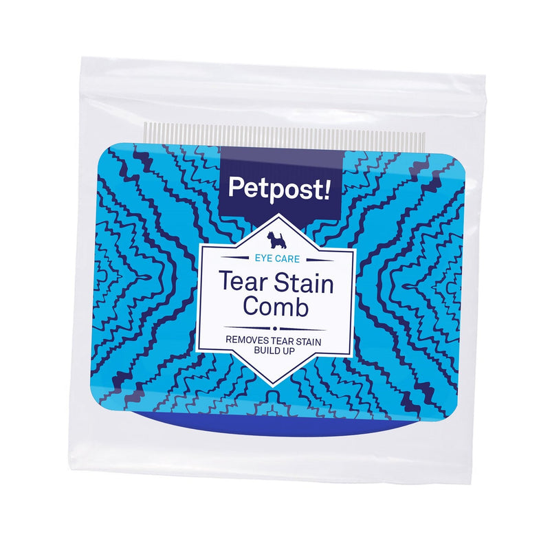 Petpost | Tear Stain Remover Comb for Dogs - Extra Fine Tooth Rake Gently & Effectively Gets Rid of Crust, Mucus, and Gunk Around Your Shih Tsu or Maltese (Tear Stain Comb) Tear Stain Comb - PawsPlanet Australia