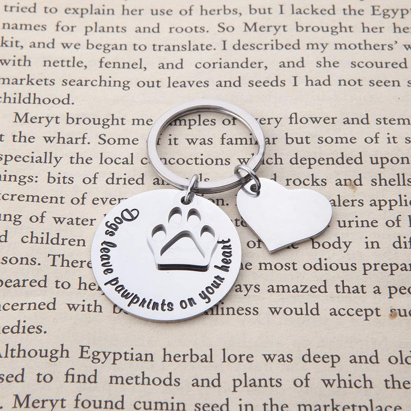 [Australia] - Pet Memorial Keychain for Dog Loss of Pet Gift Dogs Leave Paw Prints on Your Heart Pet Remembrance Sympathy Keepsake Grief Personalized Dog Keyring Gifts for Him Her Animal Lover Gift 