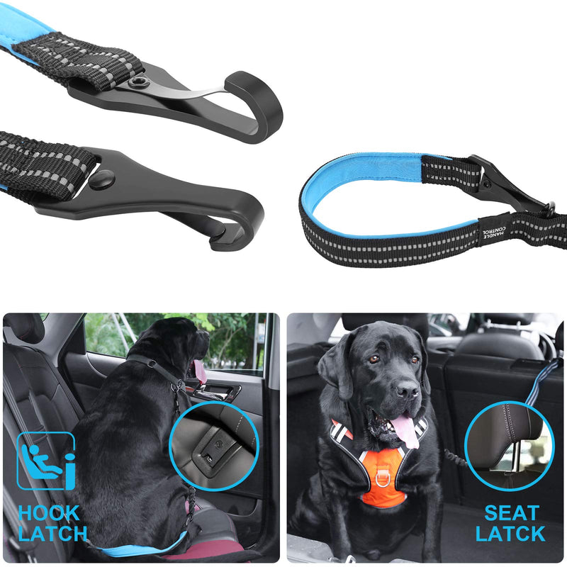 [Australia] - JHMY 1 Packs Dog Seatbelt, Adjustable Dog Leash with Latch Bar Attachment, Car Safety Belt for Medium and Large Dog, Reflective and Heavy Duty Hardware Including Tangle-Free Swivel Attachment. 