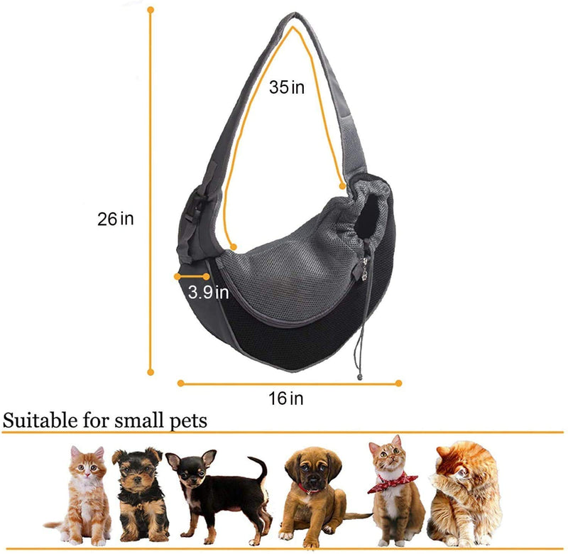 Autlet Adjustable Pet Dog Sling Carrier Breathable Mesh Travel Safe Sling Bag Carrier for Dogs Cats, Dog Sling for Small Dogs Cats Below 5lb. black - PawsPlanet Australia