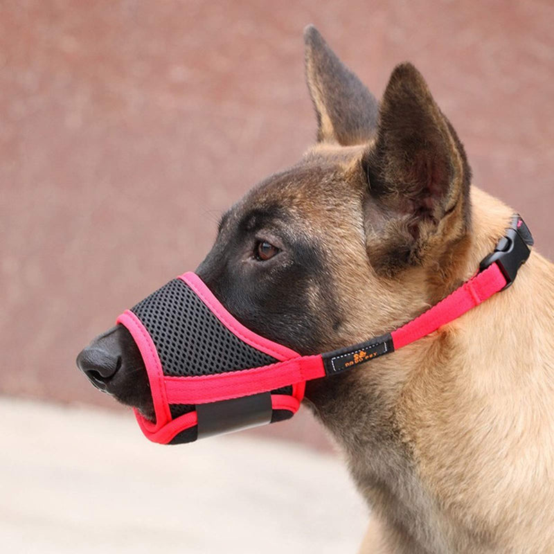 [Australia] - YIEN Dog Muzzle with Soft Mesh Design Adjustable Strap Breathable Dog Mouth Cover Anti Biting Barking Chewing for Small Medium Large Dogs S Rose red 