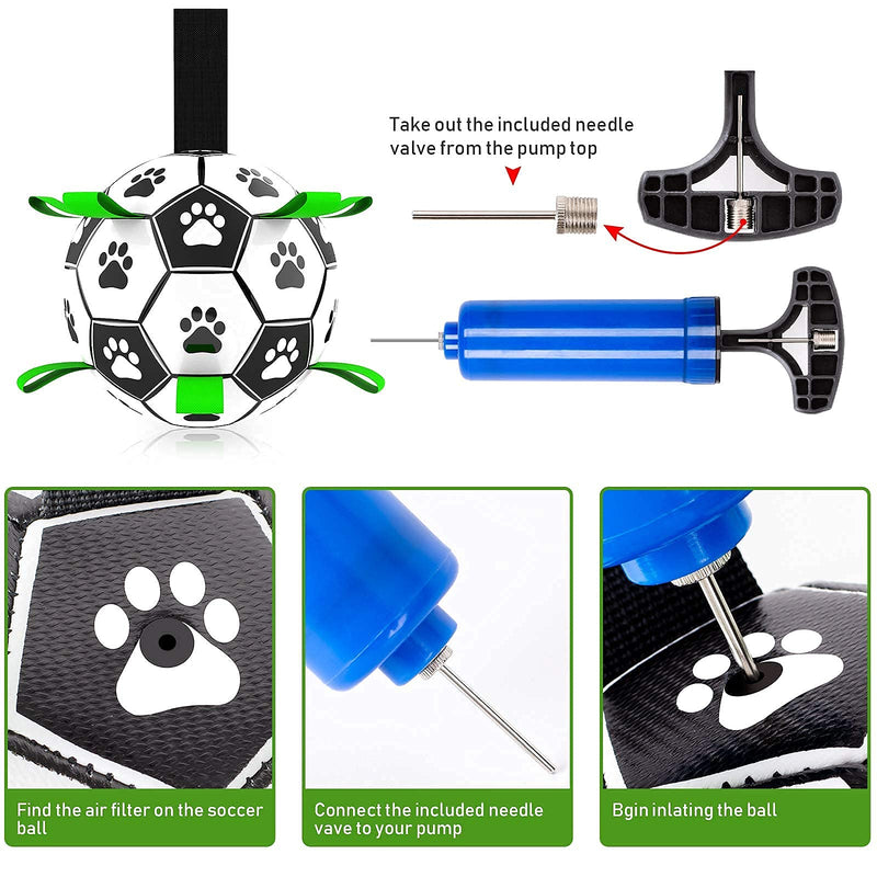 MIDOG Dog Balls Interactive Dog Toys for Large Dog Soccer Ball Indestructible for Small Medium Dogs Tough Herding Ball for Dogs Durable Outdoor Dog Toys Puppy Dog Yard Pool Toys Lifetime Replacement Green - PawsPlanet Australia