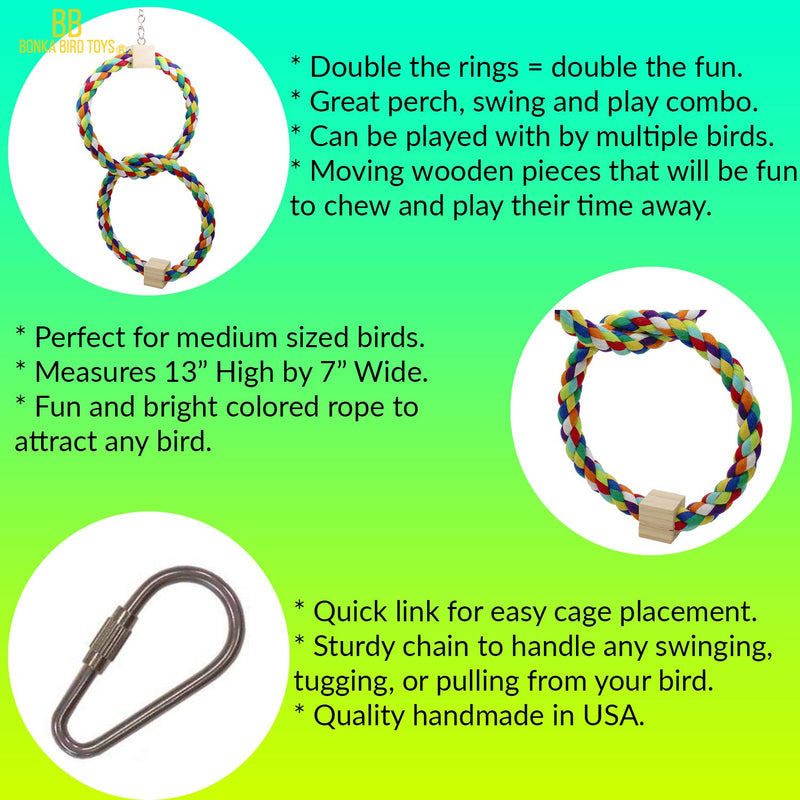 [Australia] - 1676 Rainbow Ring 1677 Twin Rainbow Ring 1678 Tri Rainbow Ring Bonka Bird Toys Parrot Parrotlet 