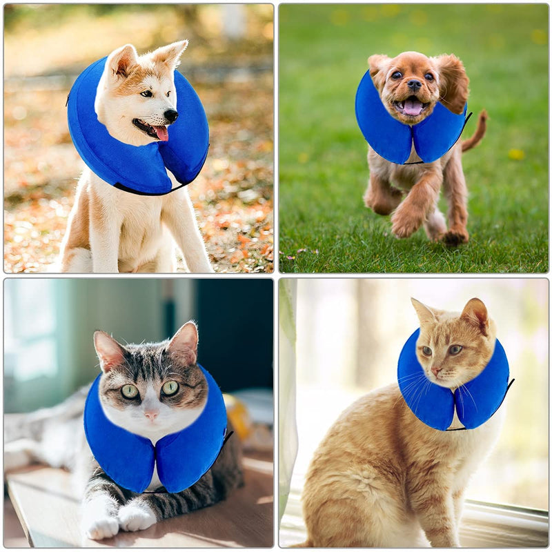 WPVTRA Protective Inflatable Dog Cone Collar for Large Medium Small Dogs Cats After Surgery, Soft Dog Cones Adjustable Recovery Dog Neck Collar Small (Pack of 1) - PawsPlanet Australia