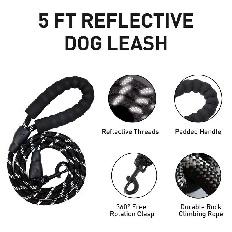 DAIJUN No Pull Dog Harness, Adjustable Reflective Easy Control Breathable Dog Harness with 5ft Dog Leash, Dog Harness for Medium Large Dog - PawsPlanet Australia